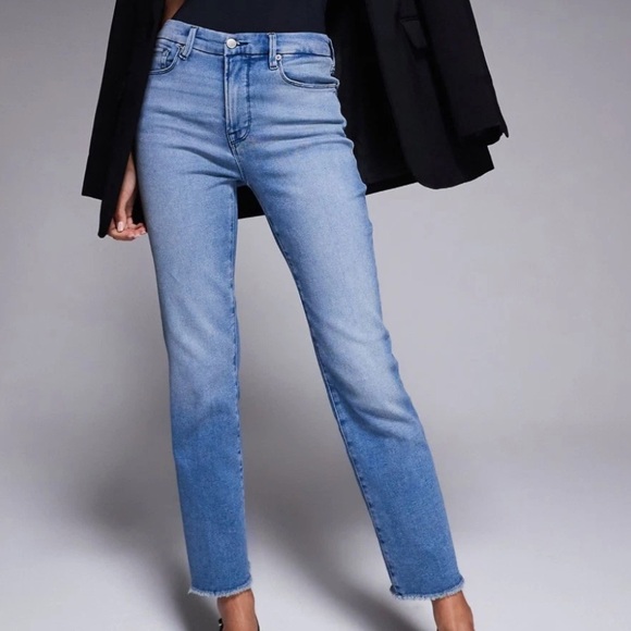 Good American Good Legs Straight Jeans Blue Size 2 / 26 NWT - Picture 2 of 9